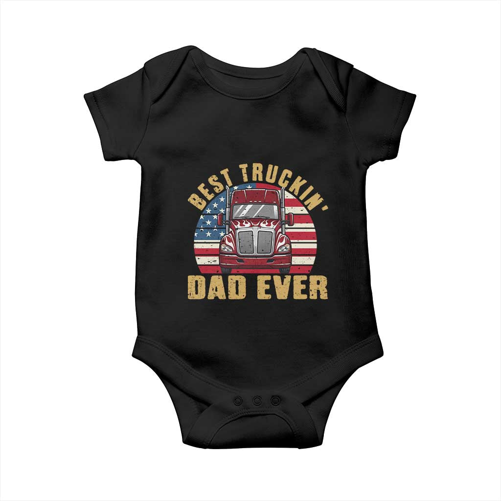 Best Truckin Dad Ever Baby Onesie Funny Driver Fathers Day Gift