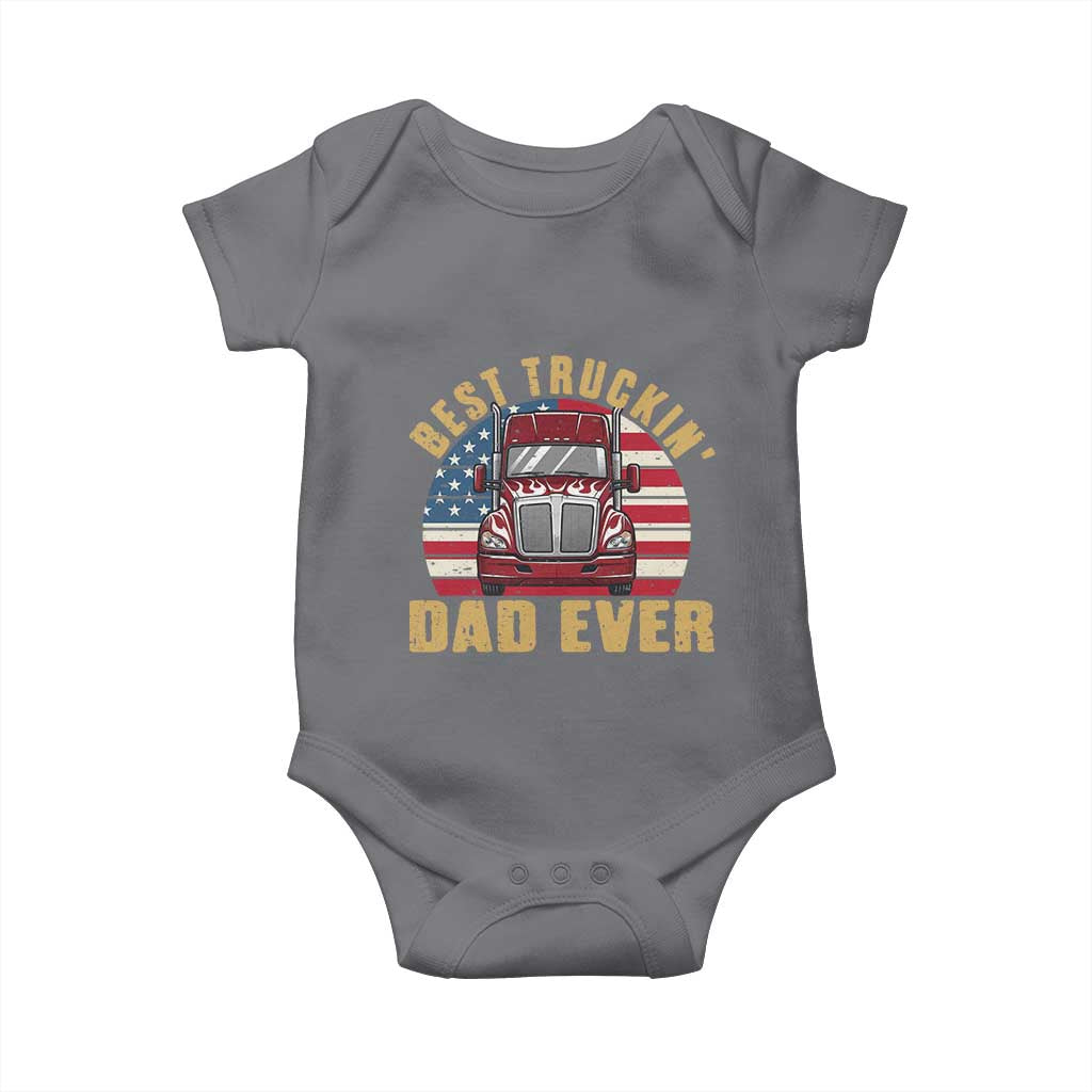 Best Truckin Dad Ever Baby Onesie Funny Driver Fathers Day Gift