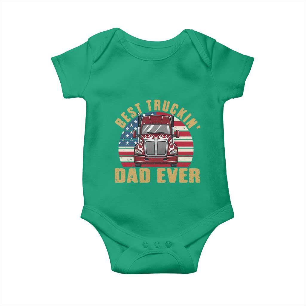 Best Truckin Dad Ever Baby Onesie Funny Driver Fathers Day Gift
