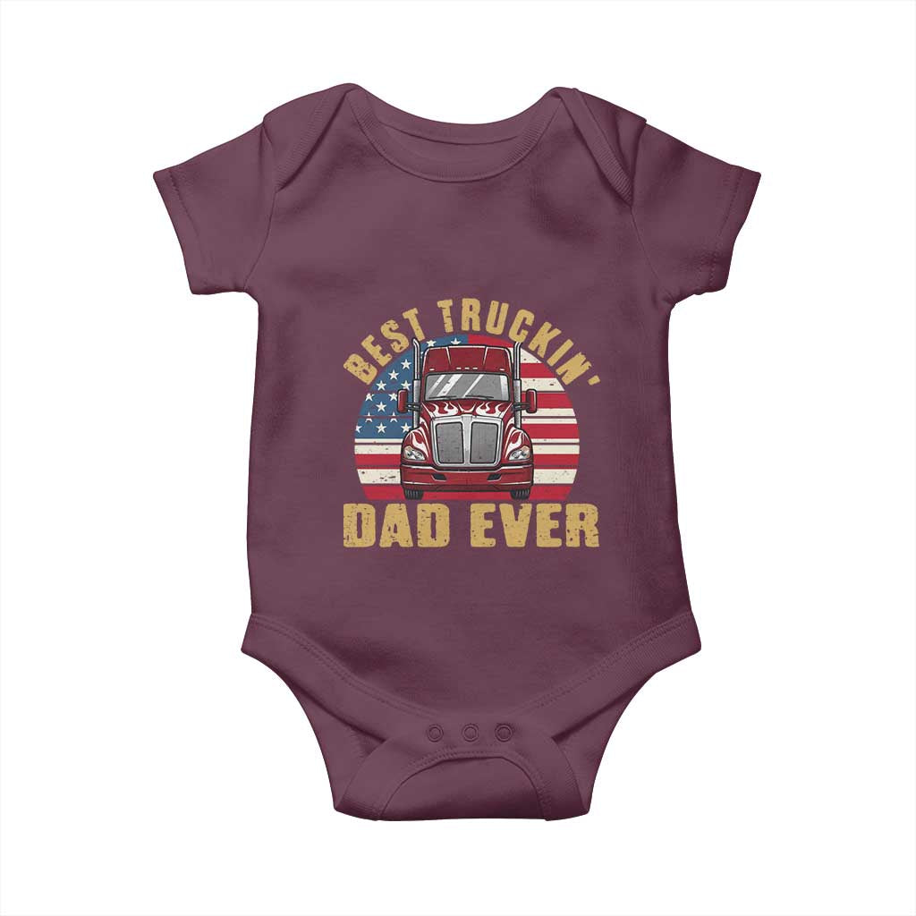 Best Truckin Dad Ever Baby Onesie Funny Driver Fathers Day Gift
