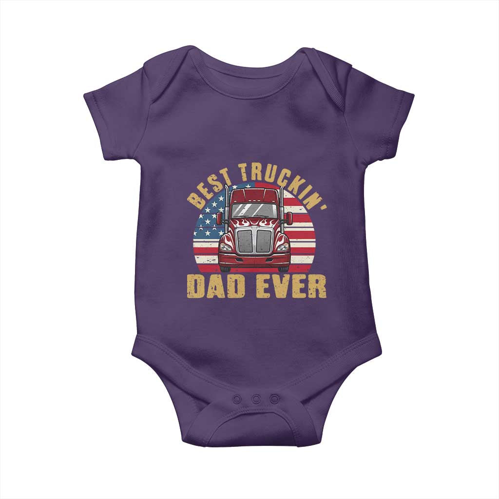 Best Truckin Dad Ever Baby Onesie Funny Driver Fathers Day Gift