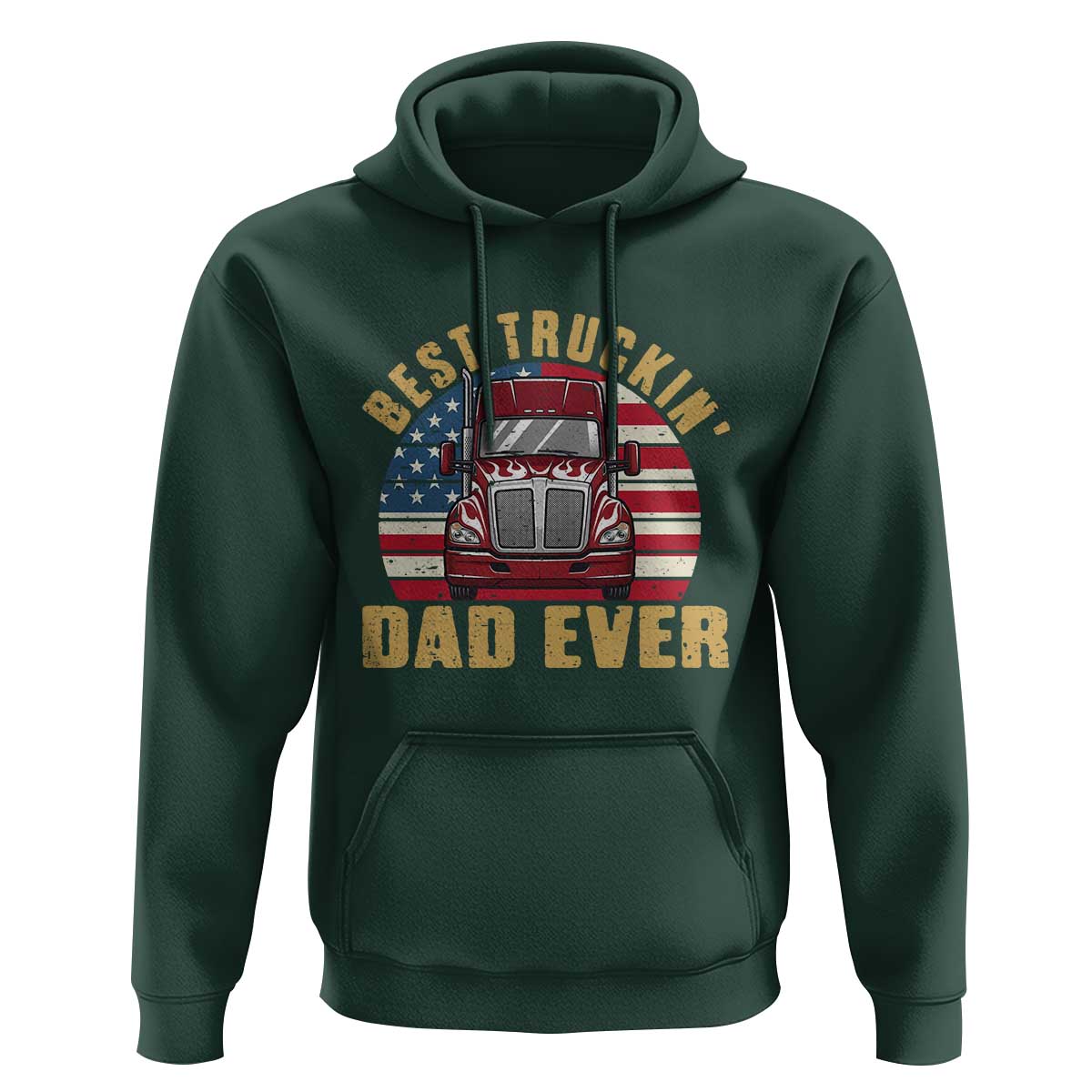 Best Truckin Dad Ever Hoodie Funny Driver Fathers Day Gift