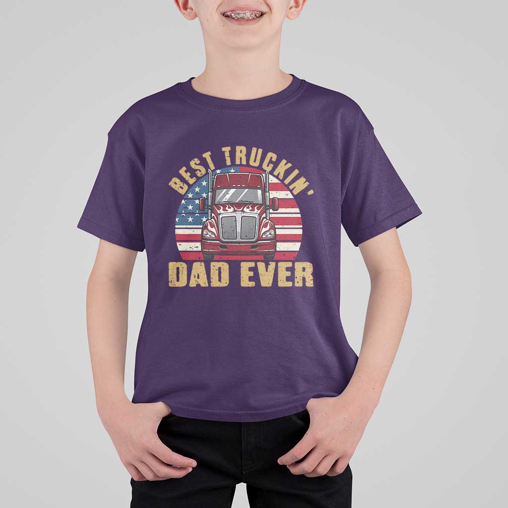 Best Truckin Dad Ever T Shirt For Kid Funny Driver Fathers Day Gift