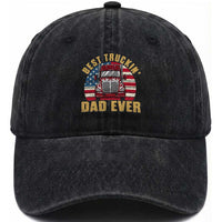 Best Truckin Dad Ever Washed Cotton Baseball Cap Funny Driver Fathers Day Gift