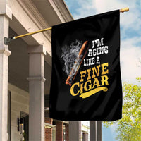Cigar Lovers Garden Flag I Am Aging Like A Fine Cigar