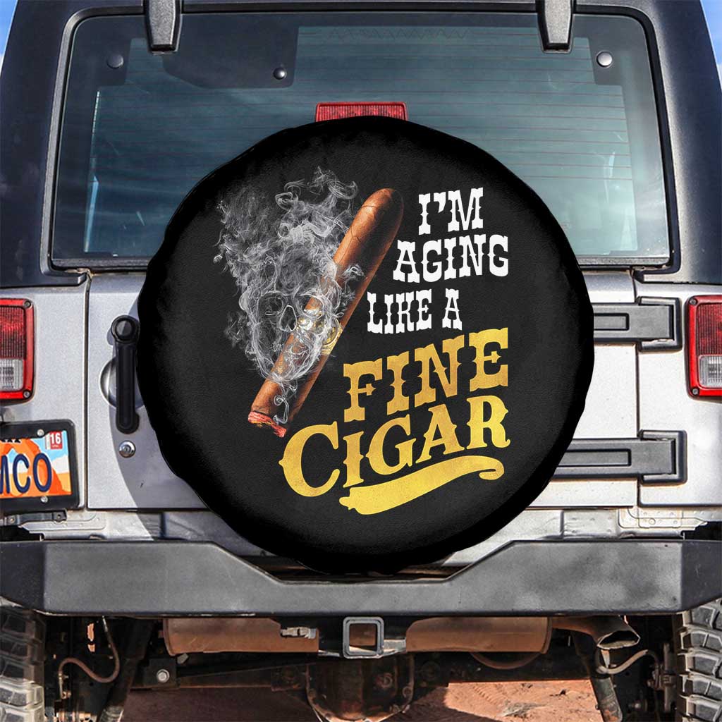 Cigar Lovers Spare Tire Cover I Am Aging Like A Fine Cigar