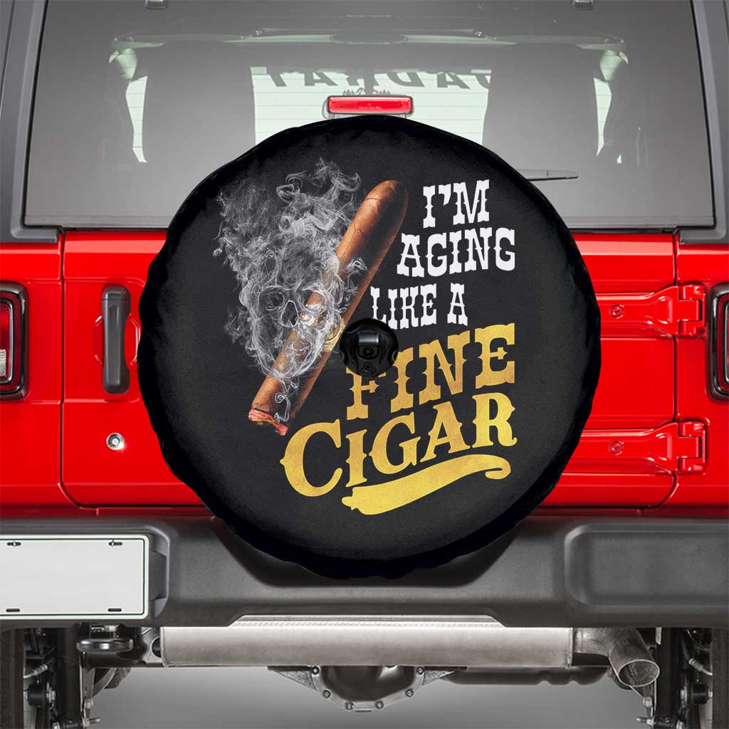 Cigar Lovers Spare Tire Cover I Am Aging Like A Fine Cigar