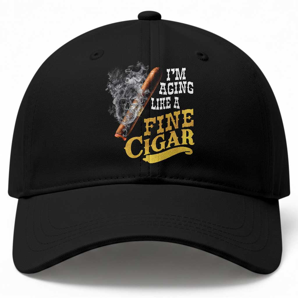 Cigar Lovers Baseball Cap I Am Aging Like A Fine Cigar