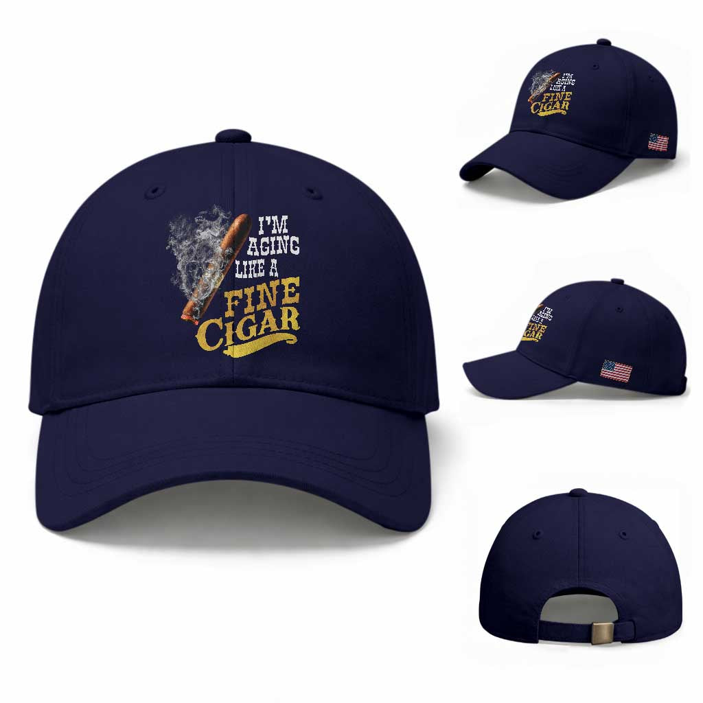 Cigar Lovers Baseball Cap I Am Aging Like A Fine Cigar