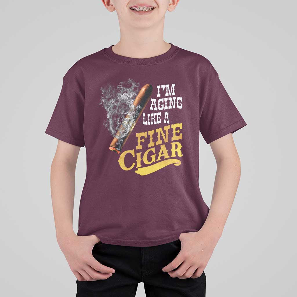 Cigar Lovers T Shirt For Kid I Am Aging Like A Fine Cigar