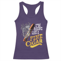 Cigar Lovers Racerback Tank Top I Am Aging Like A Fine Cigar