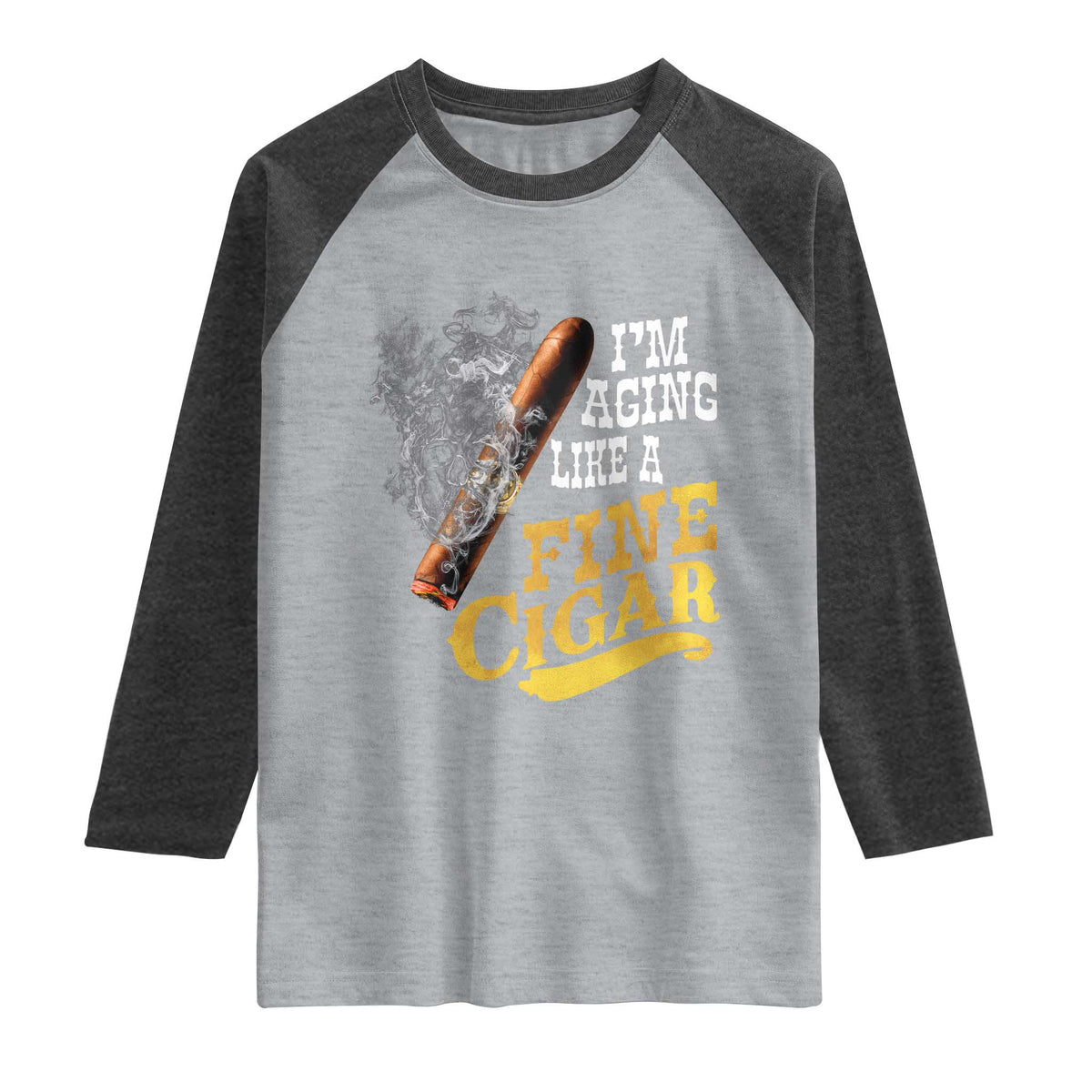Cigar Lovers Raglan Shirt I Am Aging Like A Fine Cigar