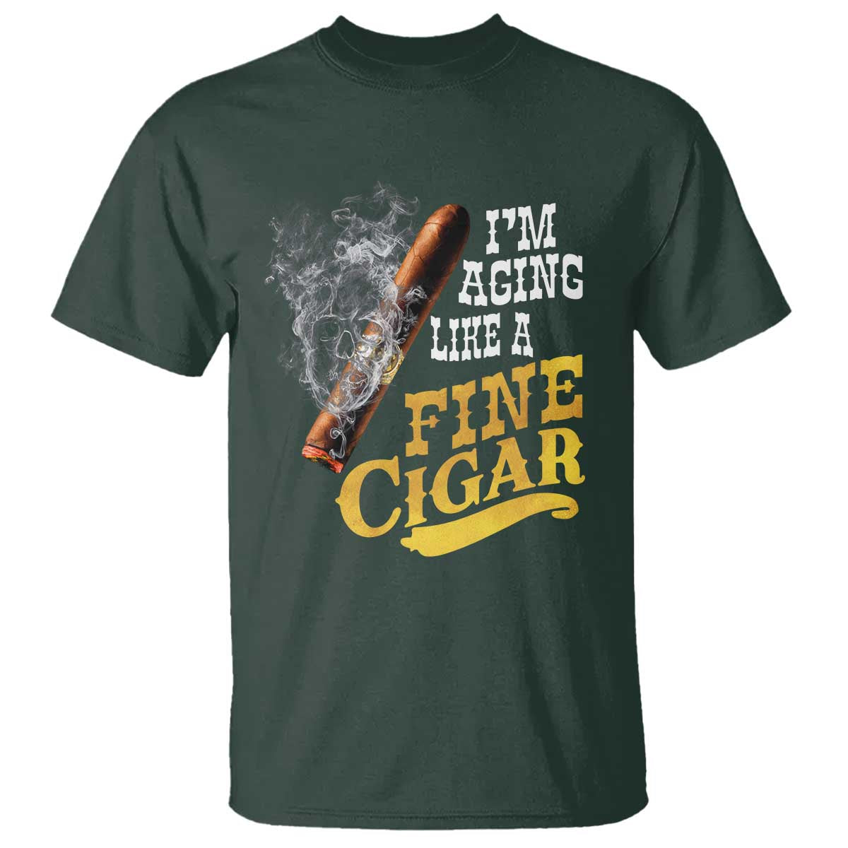 Cigar Lovers T Shirt I Am Aging Like A Fine Cigar