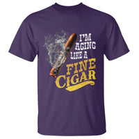 Cigar Lovers T Shirt I Am Aging Like A Fine Cigar