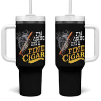 Cigar Lovers Tumbler With Handle I Am Aging Like A Fine Cigar