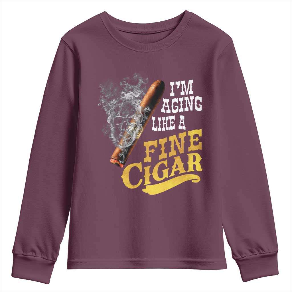 Cigar Lovers Youth Sweatshirt I Am Aging Like A Fine Cigar