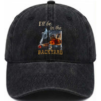 Cigar Bourbon Lovers Washed Cotton Baseball Cap I Will Be In The Backyard