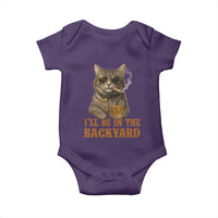 Funny Cat Bourbon Lover Baby Onesie I Will Be In The Backyard Cigar Meme - Wonder Print Shop