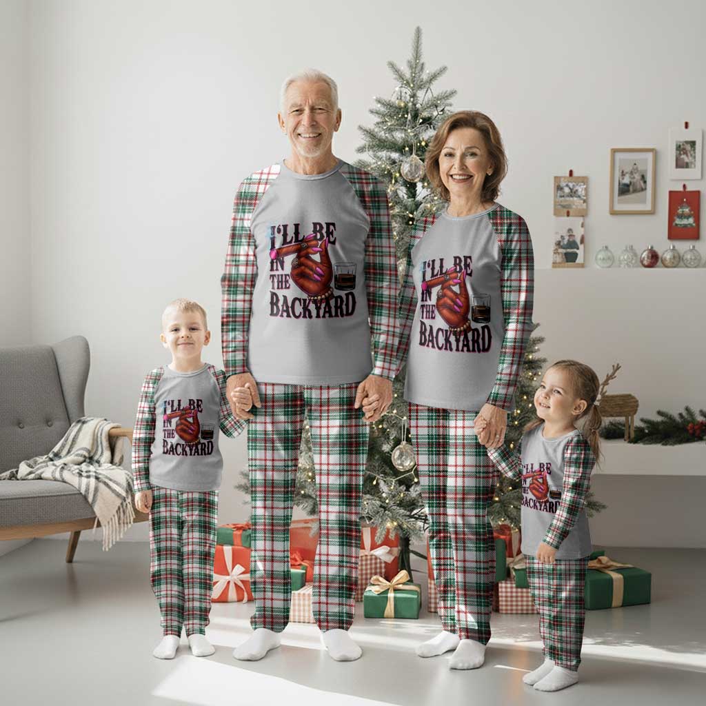 Bourbon And Cigar Lover Plaid Pajama Set I Will Be In The Backyard