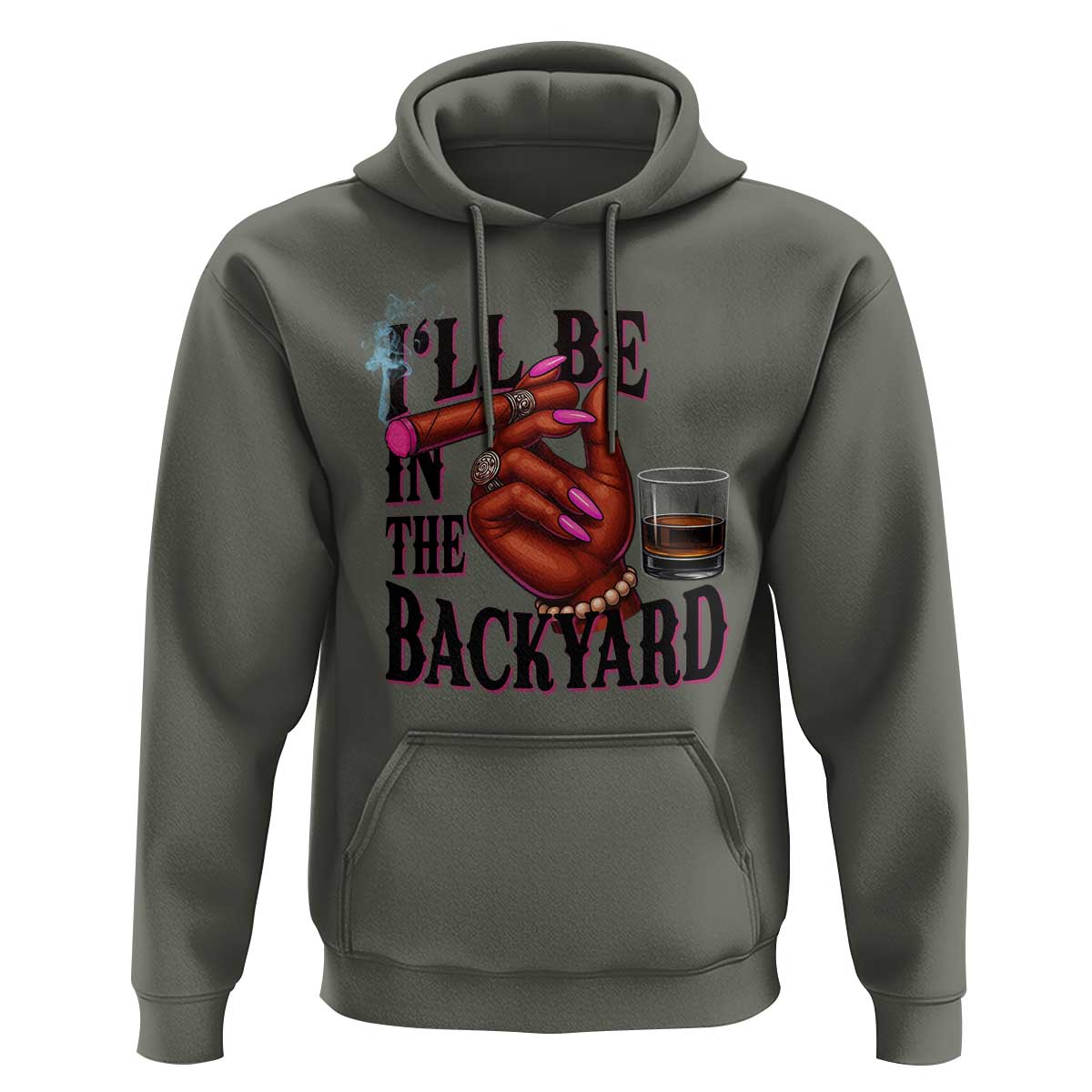 Bourbon And Cigar Lover Hoodie I Will Be In The Backyard