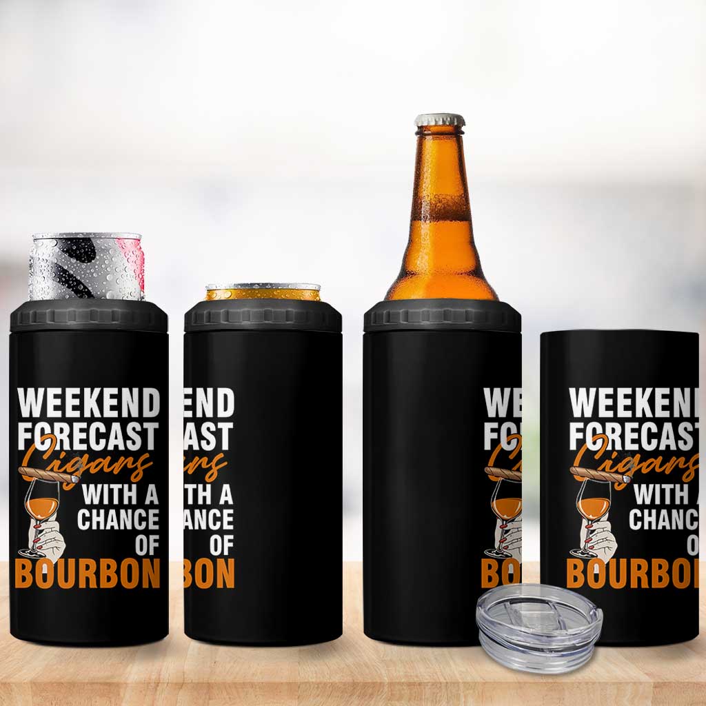 Weekend Forecast Cigars And Bourbon 4 in 1 Can Cooler Tumbler Gift For Women