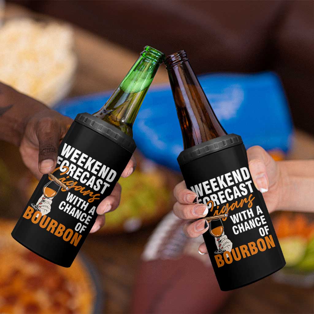Weekend Forecast Cigars And Bourbon 4 in 1 Can Cooler Tumbler Gift For Women