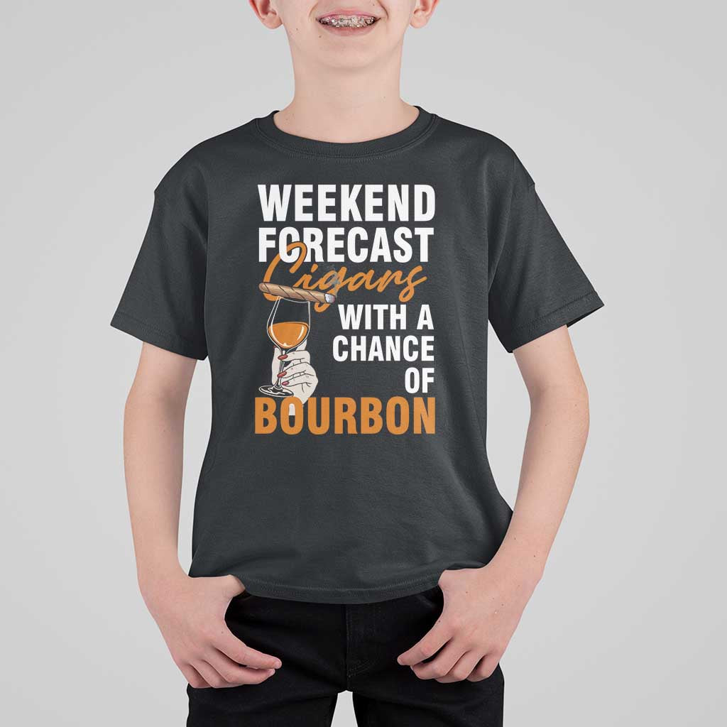 Weekend Forecast Cigars And Bourbon T Shirt For Kid Gift For Women - Wonder Print Shop