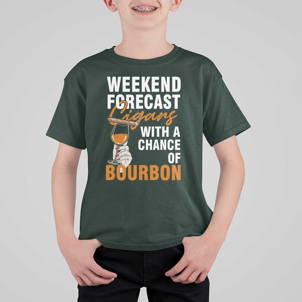 Weekend Forecast Cigars And Bourbon T Shirt For Kid Gift For Women - Wonder Print Shop