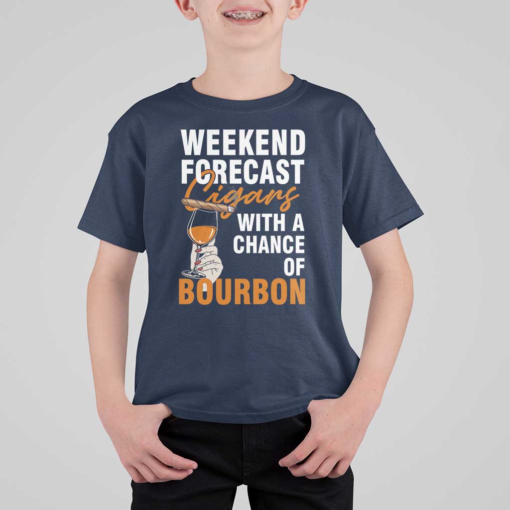 Weekend Forecast Cigars And Bourbon T Shirt For Kid Gift For Women - Wonder Print Shop