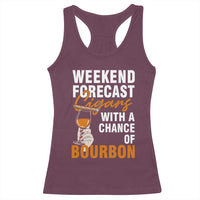Weekend Forecast Cigars And Bourbon Racerback Tank Top Gift For Women - Wonder Print Shop