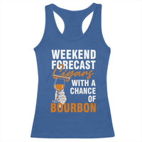Weekend Forecast Cigars And Bourbon Racerback Tank Top Gift For Women - Wonder Print Shop