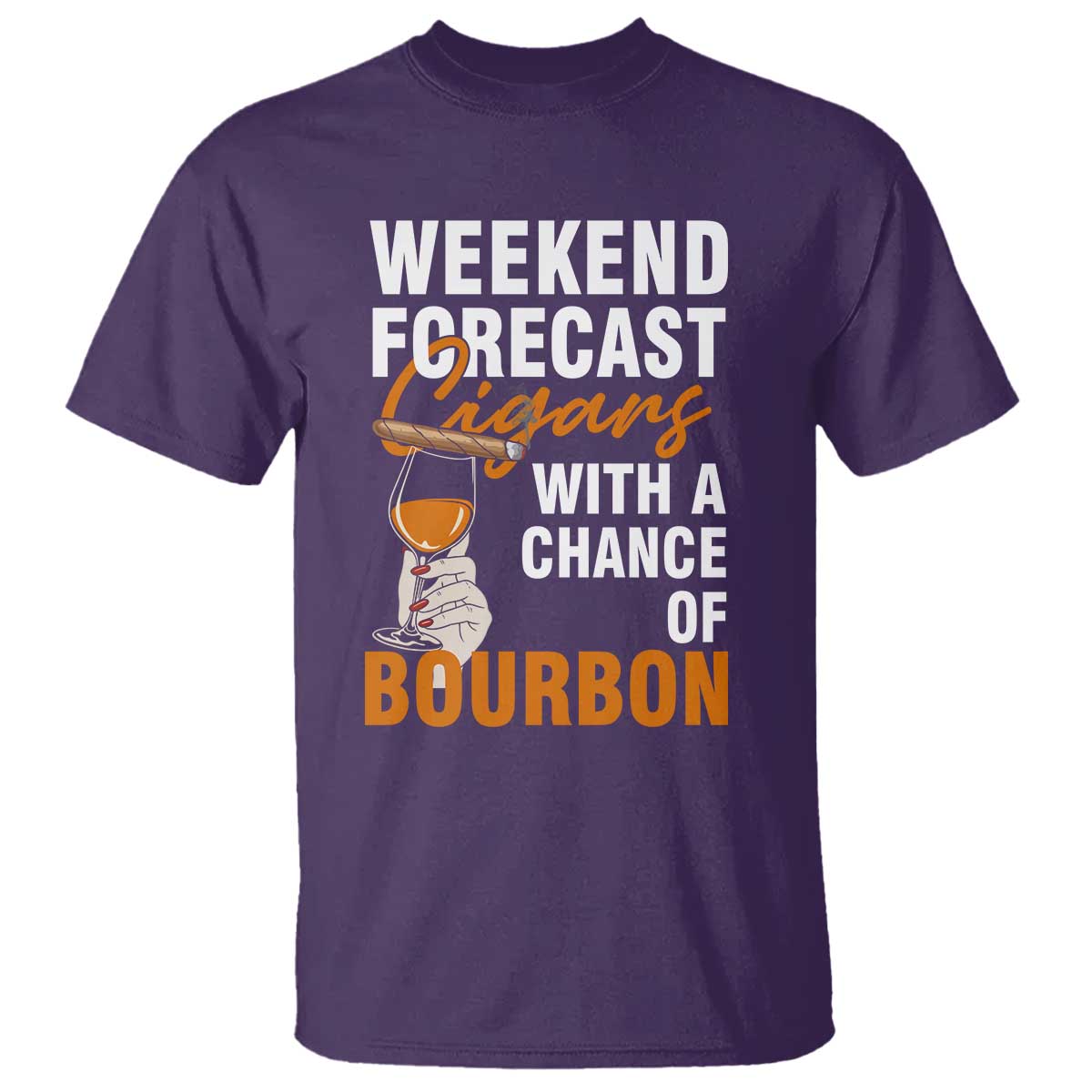 Weekend Forecast Cigars And Bourbon T Shirt Gift For Women - Wonder Print Shop