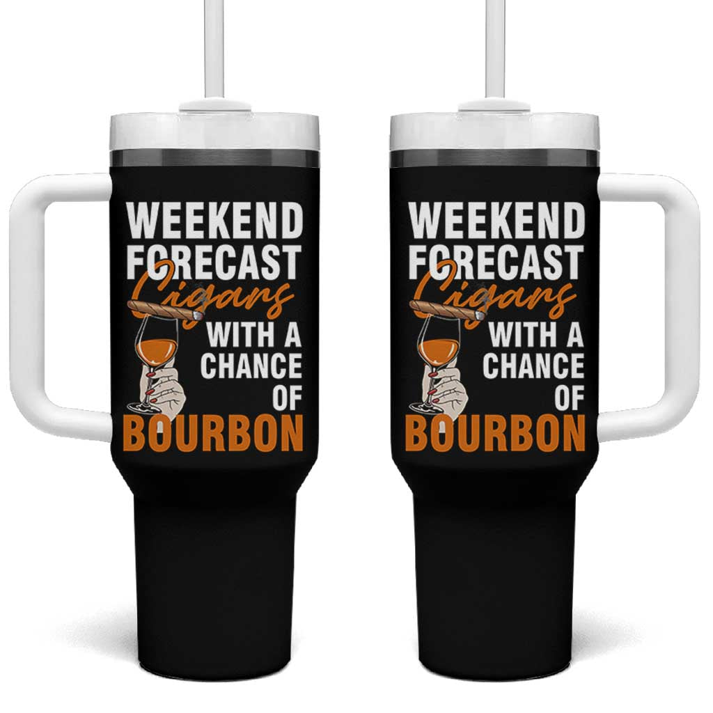 Weekend Forecast Cigars And Bourbon Tumbler With Handle Gift For Women