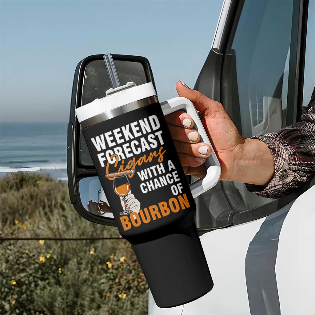 Weekend Forecast Cigars And Bourbon Tumbler With Handle Gift For Women