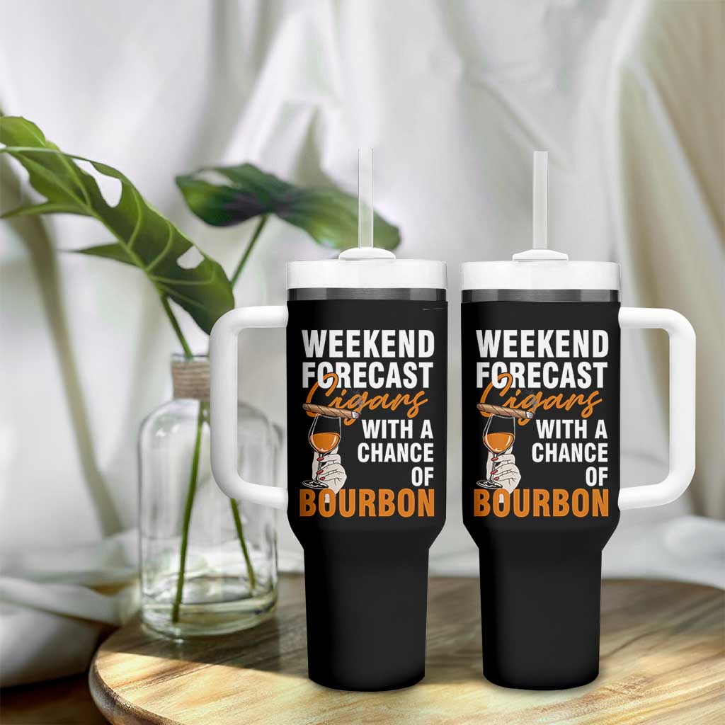 Weekend Forecast Cigars And Bourbon Tumbler With Handle Gift For Women