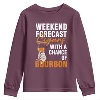 Weekend Forecast Cigars And Bourbon Youth Sweatshirt Gift For Women - Wonder Print Shop