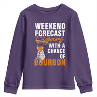 Weekend Forecast Cigars And Bourbon Youth Sweatshirt Gift For Women - Wonder Print Shop