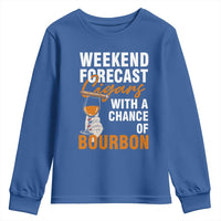 Weekend Forecast Cigars And Bourbon Youth Sweatshirt Gift For Women - Wonder Print Shop