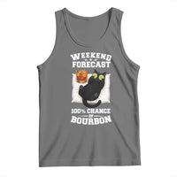 Funny Cat Drinking Tank Top Weekend Forecast 100% Chance Of Bourbon - Wonder Print Shop