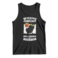 Funny Cat Drinking Tank Top Weekend Forecast 100% Chance Of Bourbon - Wonder Print Shop