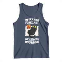 Funny Cat Drinking Tank Top Weekend Forecast 100% Chance Of Bourbon - Wonder Print Shop