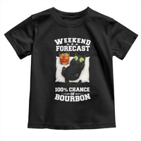 Funny Cat Drinking Toddler T Shirt Weekend Forecast 100% Chance Of Bourbon - Wonder Print Shop