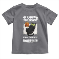 Funny Cat Drinking Toddler T Shirt Weekend Forecast 100% Chance Of Bourbon - Wonder Print Shop