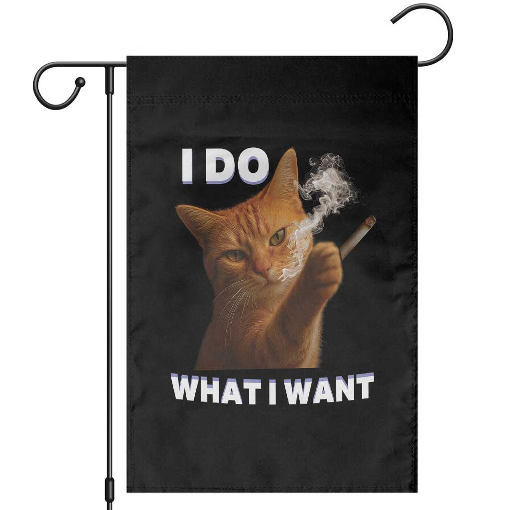 Funny Smoking Cat Garden Flag I Do What I Want Sarcastic Cats Meme - Wonder Print Shop