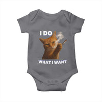 Funny Smoking Cat Baby Onesie I Do What I Want Sarcastic Cats Meme - Wonder Print Shop