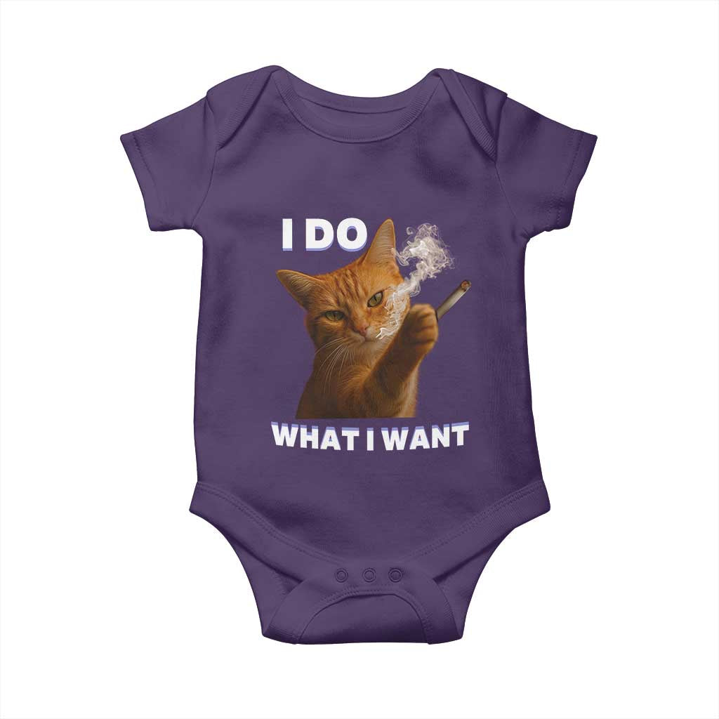 Funny Smoking Cat Baby Onesie I Do What I Want Sarcastic Cats Meme - Wonder Print Shop