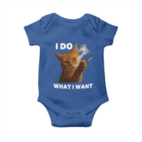 Funny Smoking Cat Baby Onesie I Do What I Want Sarcastic Cats Meme - Wonder Print Shop