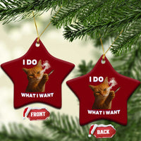 Funny Smoking Cat Ceramic Ornament I Do What I Want Sarcastic Cats Meme - Wonder Print Shop