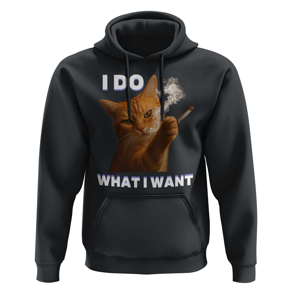 Funny Smoking Cat Hoodie I Do What I Want Sarcastic Cats Meme - Wonder Print Shop