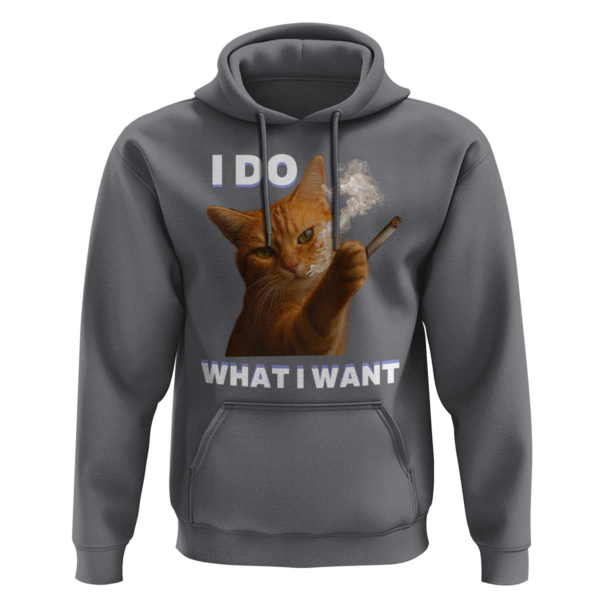 Funny Smoking Cat Hoodie I Do What I Want Sarcastic Cats Meme - Wonder Print Shop